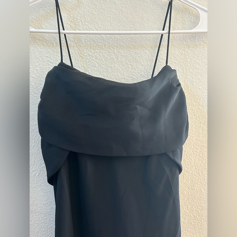 Betsy & Adam Black Strapless Cowl Neck Slip Dress